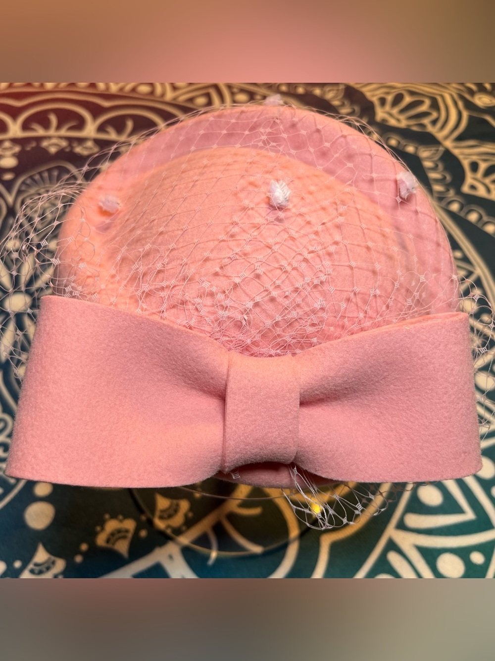 Lady Womens Dress Fascinator Wool Felt Pillbox Hat Party Wedding Bow Veil